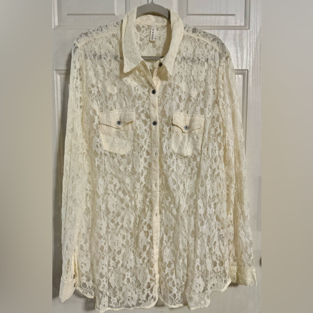 Roper Women’s 3X Sheer Lace Western Shirt - NWOT